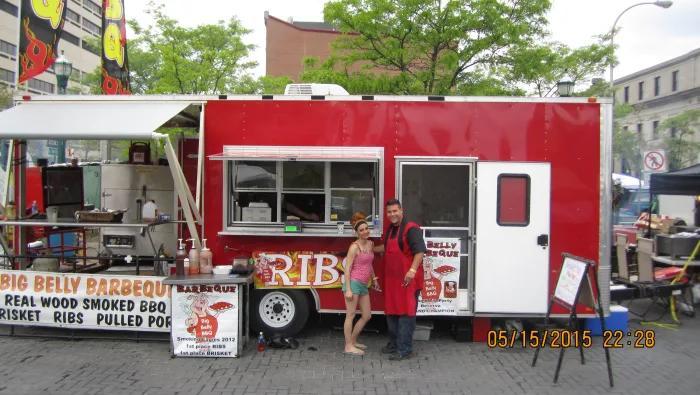 On-site catering line and service setup